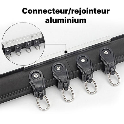 Gardinskinne til loftmontering med glidere