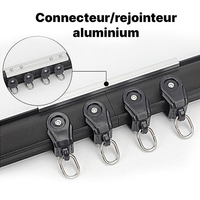 Gardinskinne til loftmontering med glidere