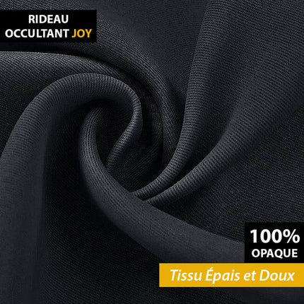 Sort Joy mørklægningsgardin med rynkebånd