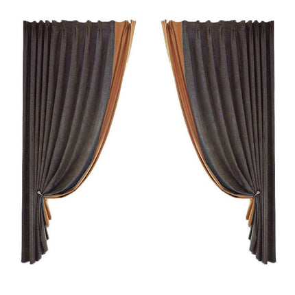 Mørklægningsgardin i taupe og terracotta