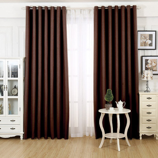 Mørkebrunt mørklægningsgardin til stuen
