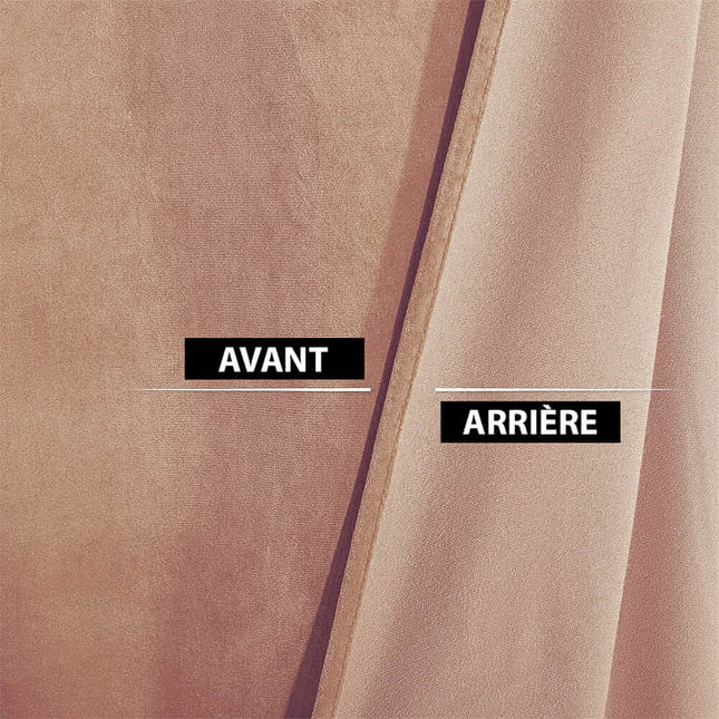 Termogardin i laksefarvet velour