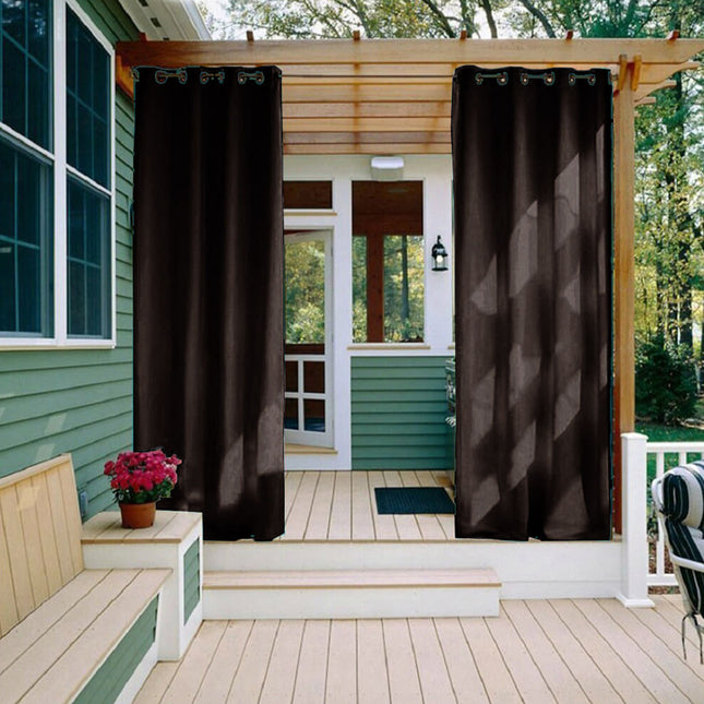 Mørkt vejrbestandigt udendørsgardin til privatliv