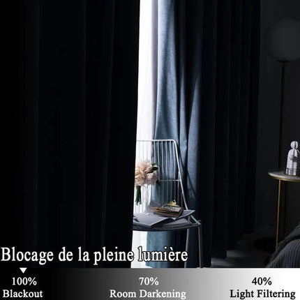 Gråt gardin med hørlook struktur