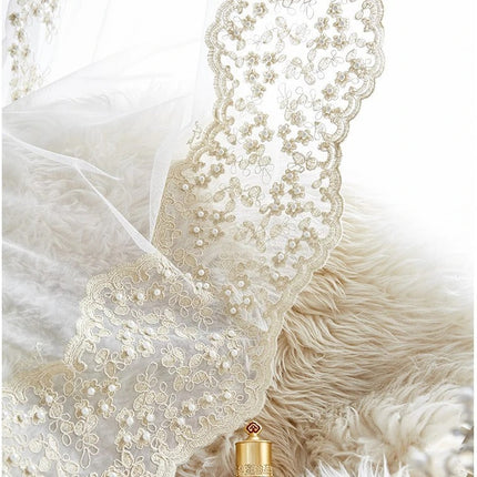 Elegant voile gardin med perler