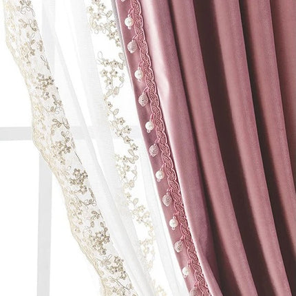 Elegant voile gardin med perler