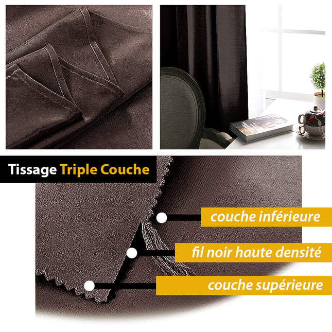 Mørklægningsgardin Joy i mørkebrun