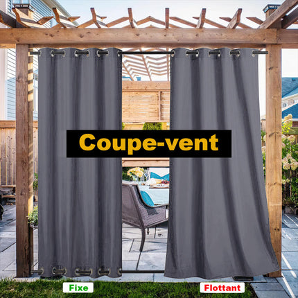 Slidstærkt udendørs gardin med øjer