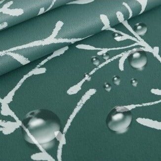 Grønt udendørs gardin med naturmønster