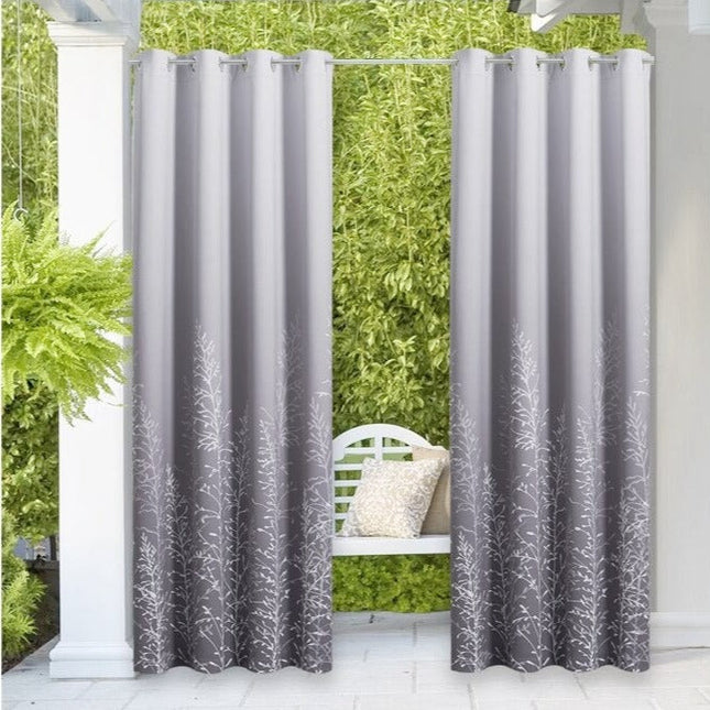Gråt udendørs gardin til terrassen
