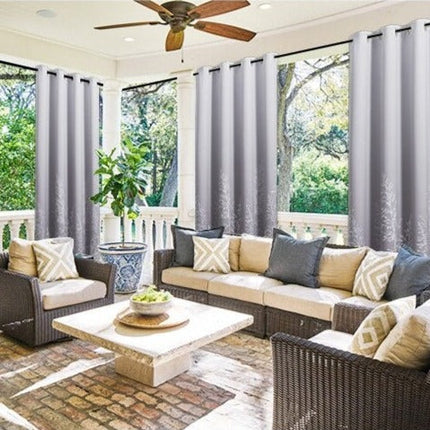 Gråt udendørs gardin til terrassen