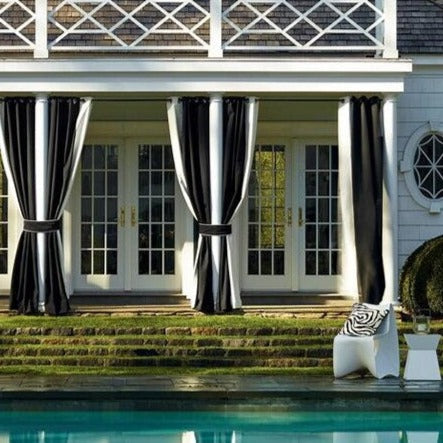 Sort vandtæt udendørs gardin