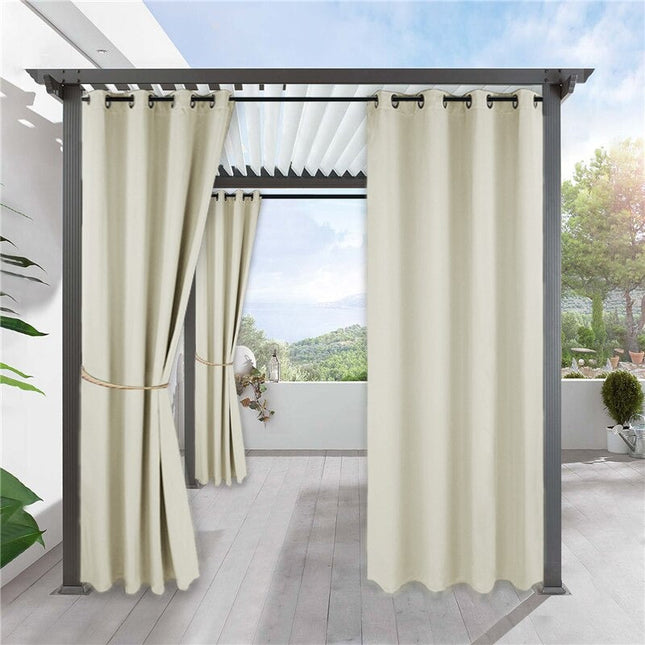 Råhvidt vejrbestandigt gardin til udendørs brug