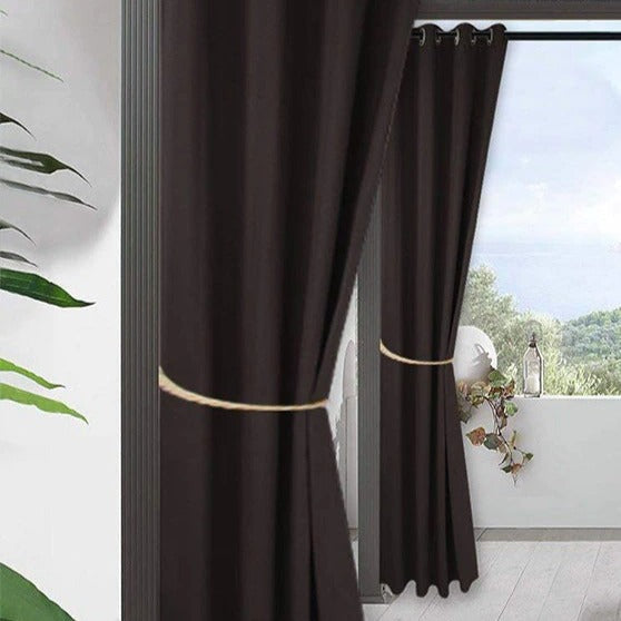 Mørkt vejrbestandigt udendørsgardin til privatliv