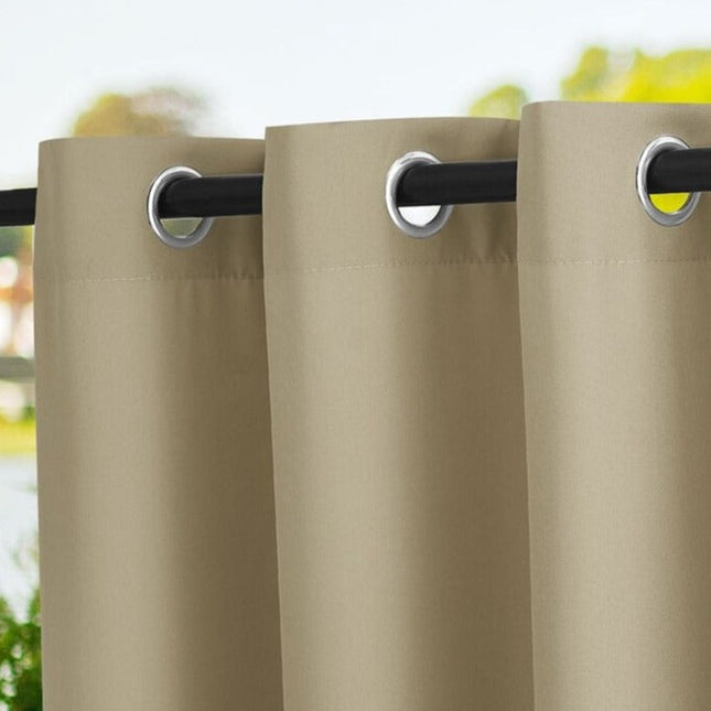 Vandafvisende beige gardin til udendørs brug