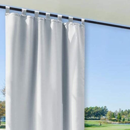 Hvidt vandtæt udendørs gardin med stropper