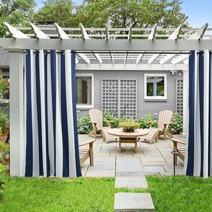 Bredstribet udendørs gardin til pergola