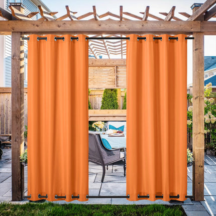 Orange havegardin til terrasse og pavillon