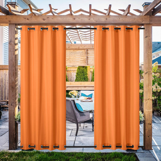 Orange havegardin til terrasse og pavillon