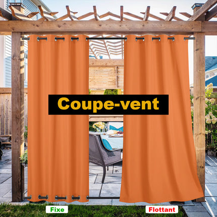 Orange havegardin til terrasse og pavillon