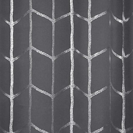 Mørklægningsgardin med geometrisk sølvtryk