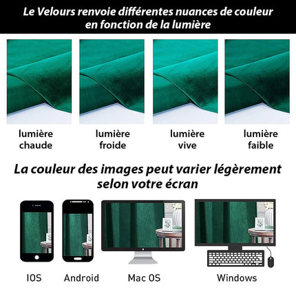 Isolerende velourgardin i elegant blågrøn farve