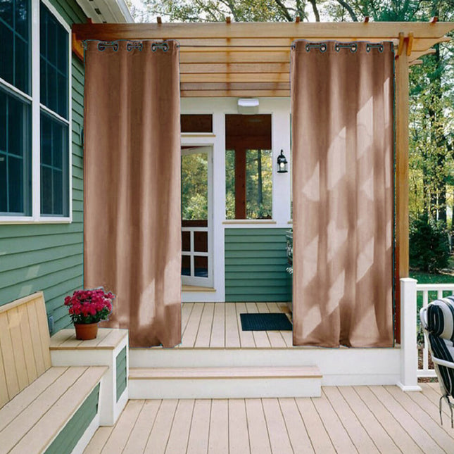 Kastanjebrunt vandtæt udendørs gardin