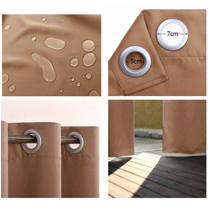 Kastanjebrunt vandtæt udendørs gardin