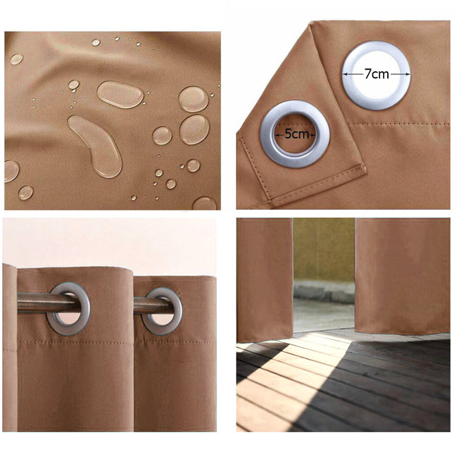 Kastanjebrunt vandtæt udendørs gardin