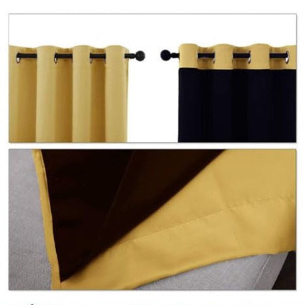 Termisk mørklægningsgardin i sennepsgul