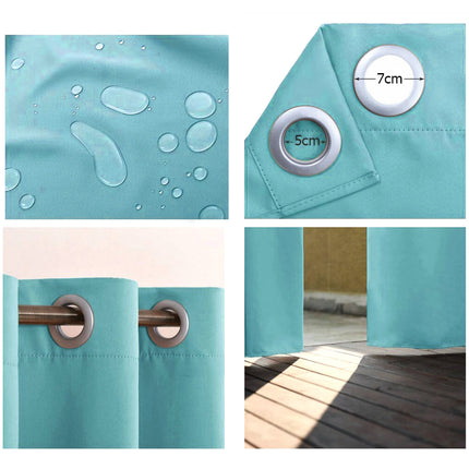 Turkis vandafvisende gardin med øjer