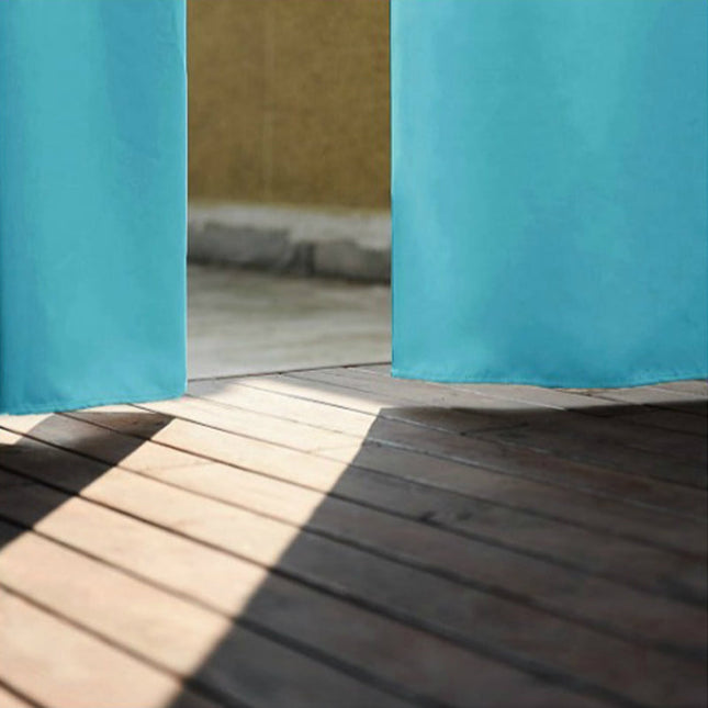 Lyseblåt udendørs gardin med stropper