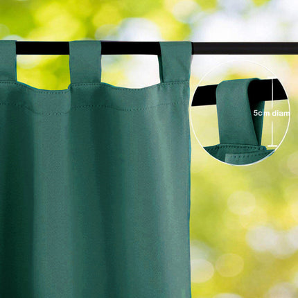 Udendørs gardin andeblågrøn med øjer