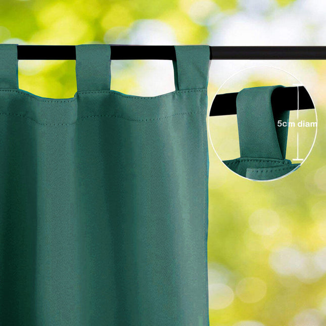 Udendørs gardin andeblågrøn med øjer