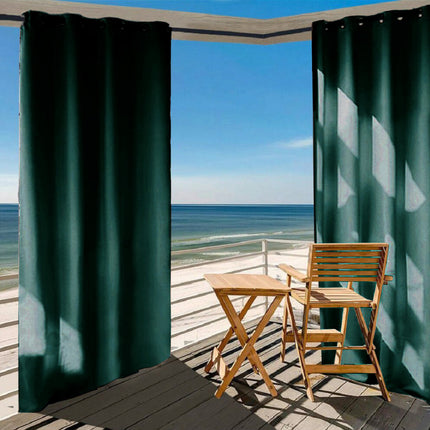 Udendørs gardin andeblågrøn med øjer