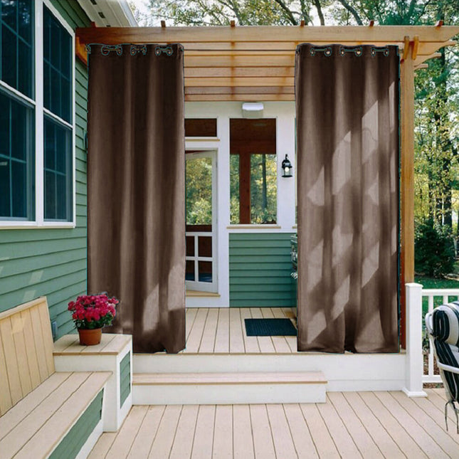 Brunt gardin med øjer til pergola