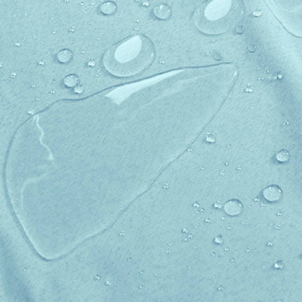 Lyseblåt gardin til overdækket terrasse