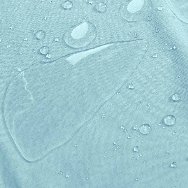 Lyseblåt gardin til overdækket terrasse