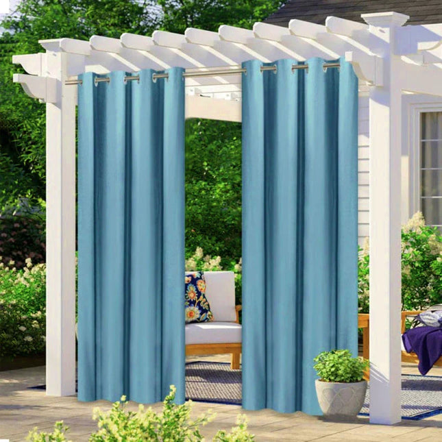 Vejrbestandigt udendørsgardin til overdækket terrasse
