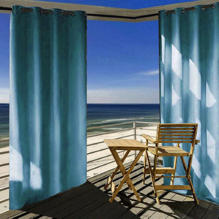 Vejrbestandigt udendørsgardin til overdækket terrasse