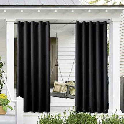 Sort vejrbestandigt udendørs gardin