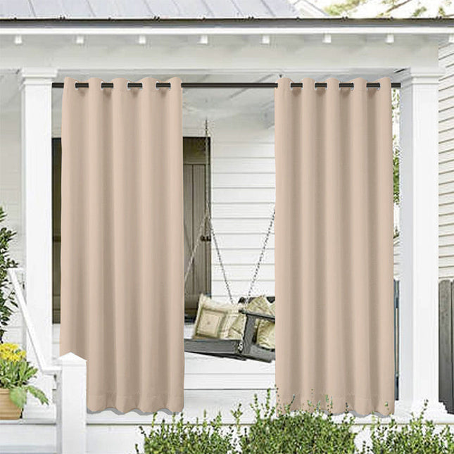 Beige udendørs gardin til solbeskyttelse