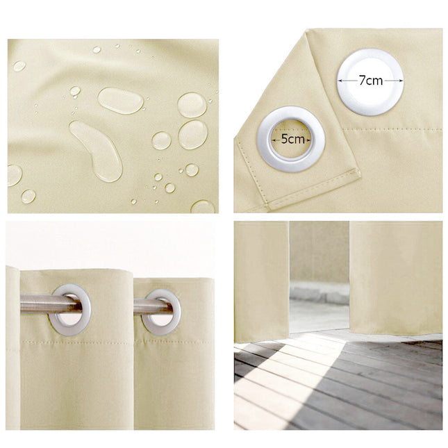 Råhvidt vejrbestandigt gardin til udendørs brug