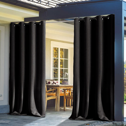 Vandtæt sort udendørs gardin til altan