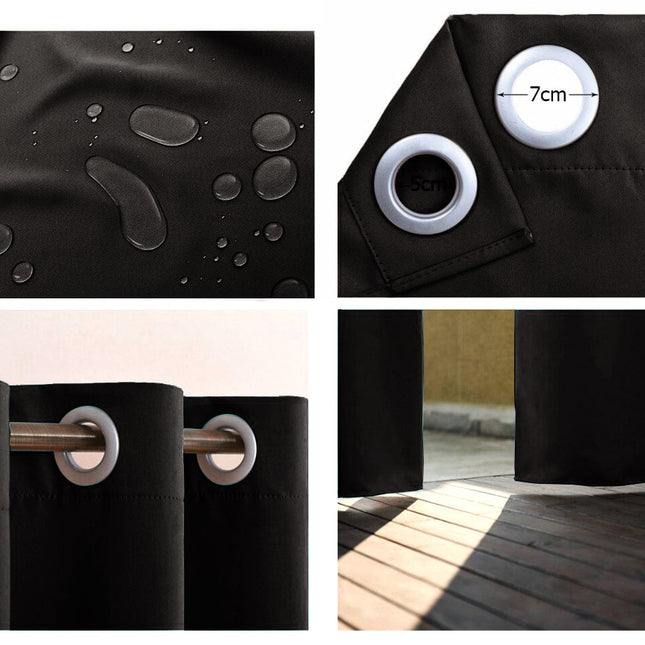 Sort vandtæt udendørs gardin