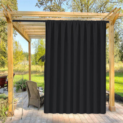 Sort vandtæt udendørs gardin til altan