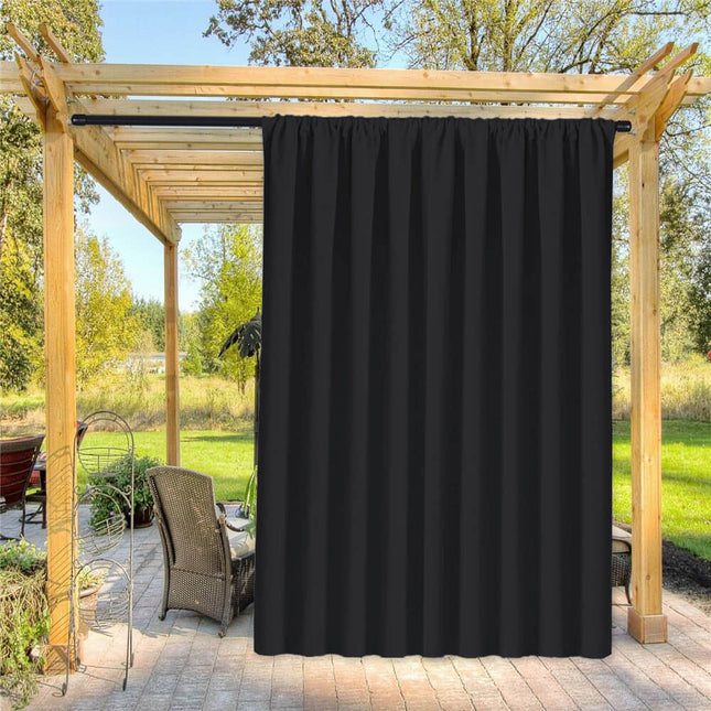 Sort vandtæt udendørs gardin til altan