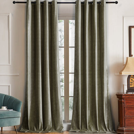 Gråt mørklægningsgardin med perforeret mønster