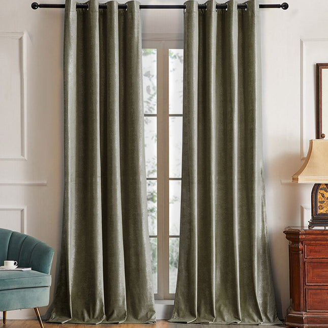 Gråt mørklægningsgardin med perforeret mønster