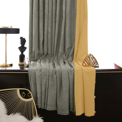 Antracitgrå mørklægningsgardin med flot struktur